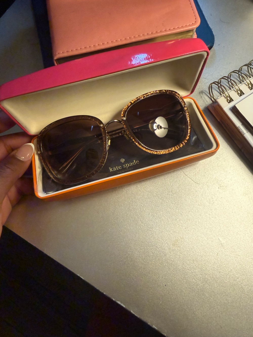 kate spade Brown Tortoise Oversized Square Sunglasses